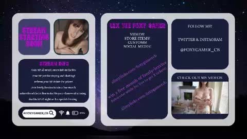 Snapshot of foxy_gamer chatting on 06-24-26, 01:26 Lex Vive foxygamer cb online show from 06-24-26, 01:26