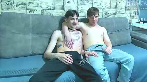 Max tall dark-haired guy with tattoos and Phil blond-haired online show from 06-19-26, 02:16