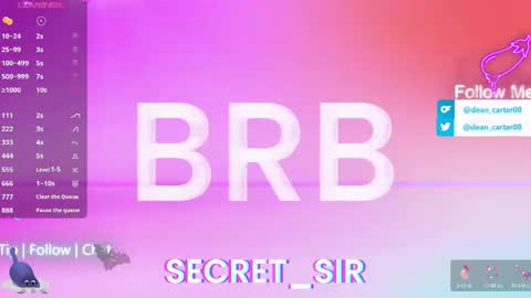 Snapshot of secret_sir chatting on 04-28-26, 11:54 Dean Carter online show from 04-28-26, 11:54