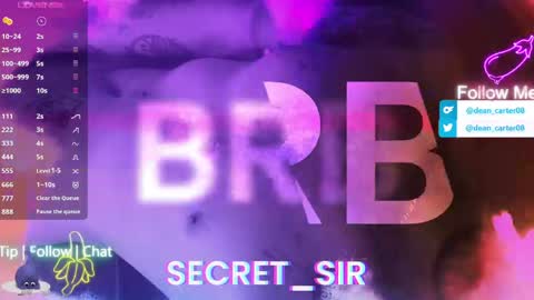 Snapshot of secret_sir chatting on 05-07-26, 10:37 Dean Carter online show from 05-07-26, 10:37