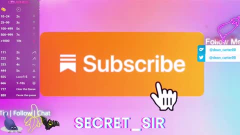 Snapshot of secret_sir chatting on 05-31-26, 11:17 Dean Carter online show from 05-31-26, 11:17