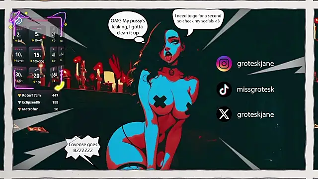 Snapshot of GroteskJane chatting on 02-21-26, 10:00 GroteskJane online show from 02-21-26, 10:00